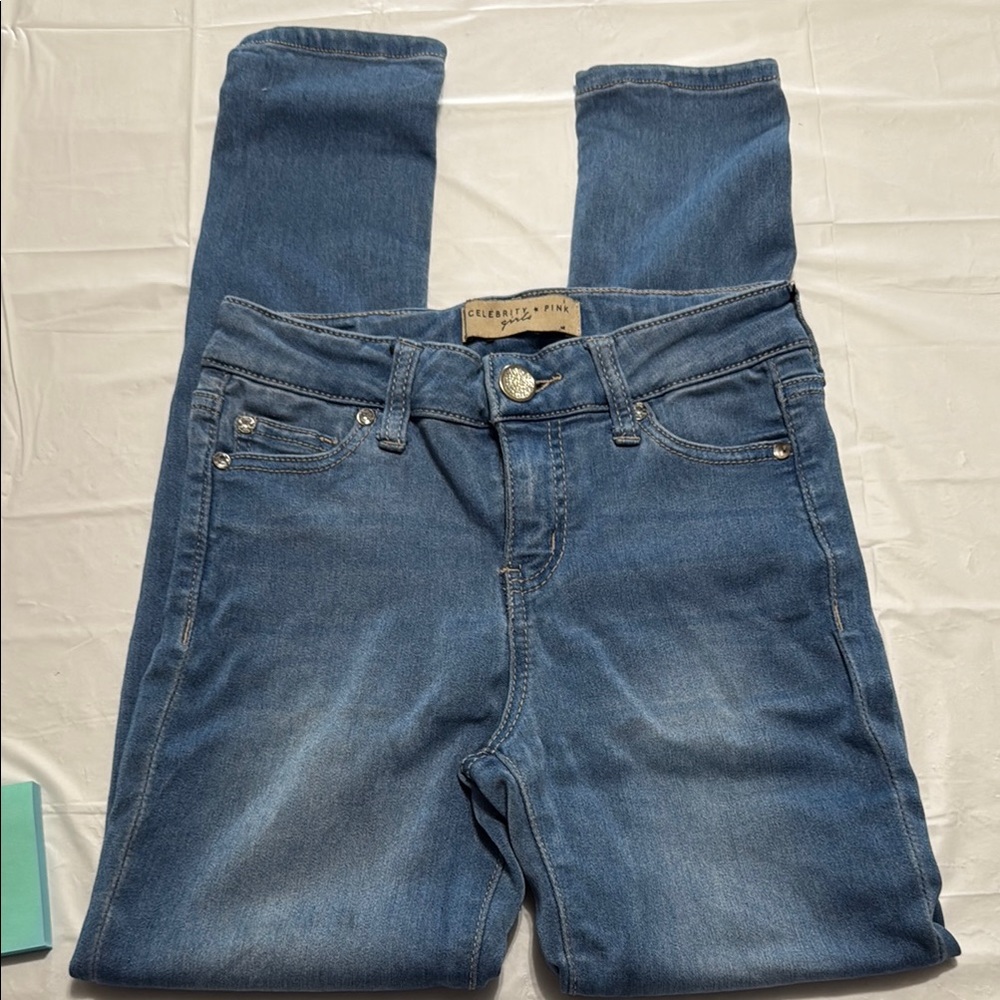 Celebrity Pink Kids Blue Denim Jeans stretchy and comfy size 12